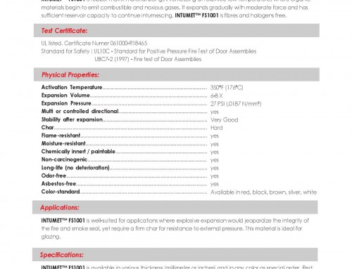 FS1001 Soft Puff Intumescent Technical Data Sheet