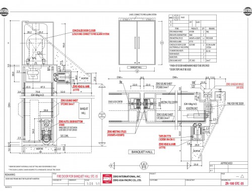 ZR100 STC-35 Fire Double Door for Banquet Hall