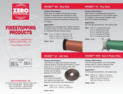 Zero Intumet Firestopping Products